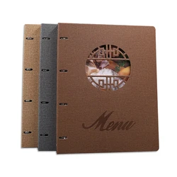 Recipe Book Loose-leaf A4 Menu Folder, 8 sheets 16 sides, Wine list, Price list, transparent PVC insert
