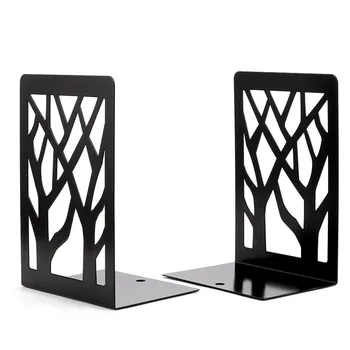 

1pair Portable Hollow Out Tree Shadow Home Decor Removable Stationery Nonskid Storage Desk Organizer Office School Book Ends
