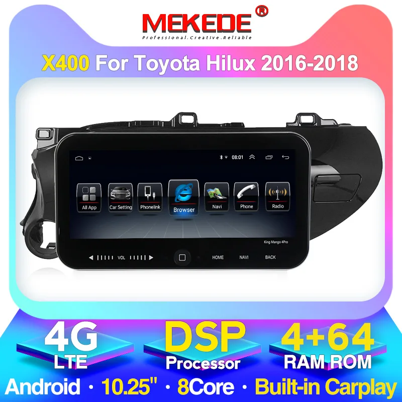 Автомагнитола MEKEDE для Toyota Hilux мультимедийный проигрыватель с сенсорным IPS