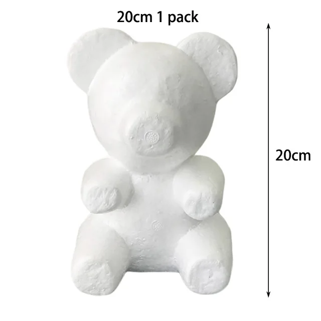 20cm 1 pack Розовый медведь подготовка DIY пенные заготовки Форма материал плюшевый медведь 20 см 35 см эмбрион пена медведь Искусственные цветы ремесленные формы - Цвет: 20cm 1 pack