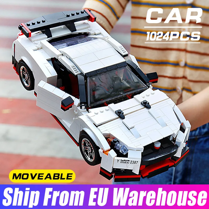 MOC дизайн супер модели автомобилей ниссаны GTR R35 Скорость комплект гоночных