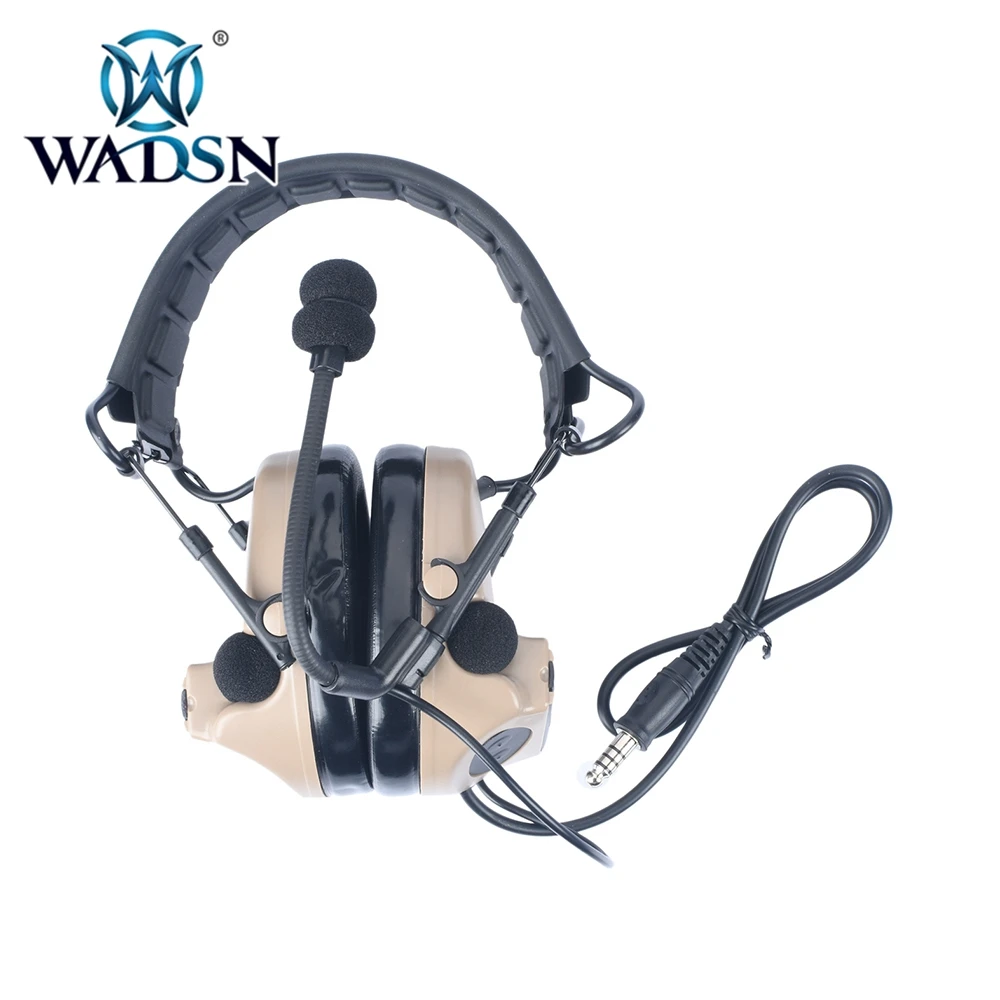 DE WADSN Softair наушники Comtac II тактическая гарнитура для страйкбола Midland/Ken PTT портативная рация радио охотничий авиационный аксессуар - Цвет: DE