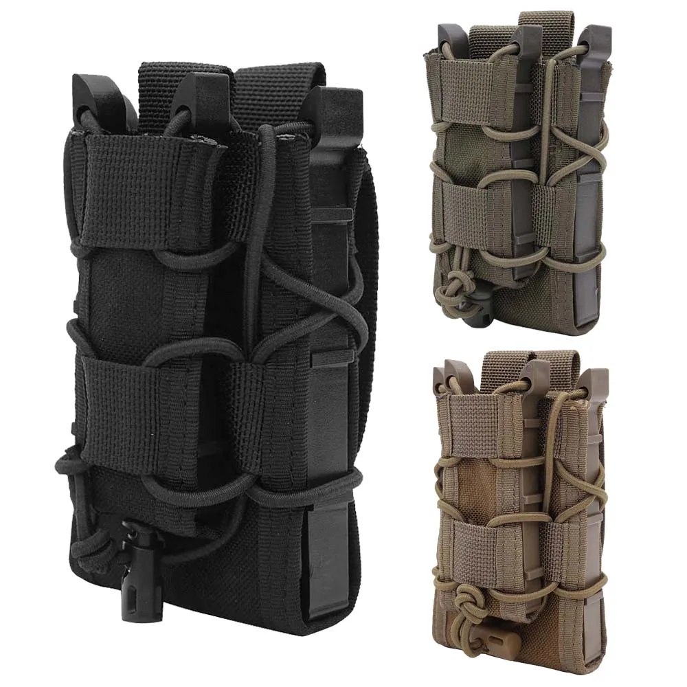 Открытый Тактические Молл подсумок Airsoft 2 слоя винтовка Mag патронная сумка для
