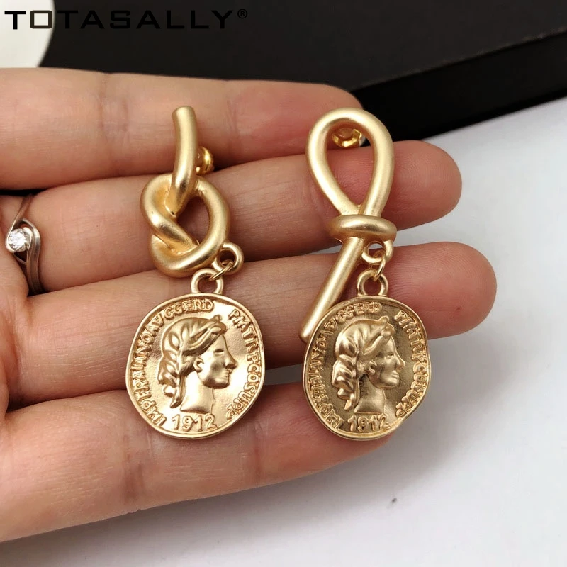 Женские винтажные серьги Totalsally подвески из витого сплава с узлом вечерние