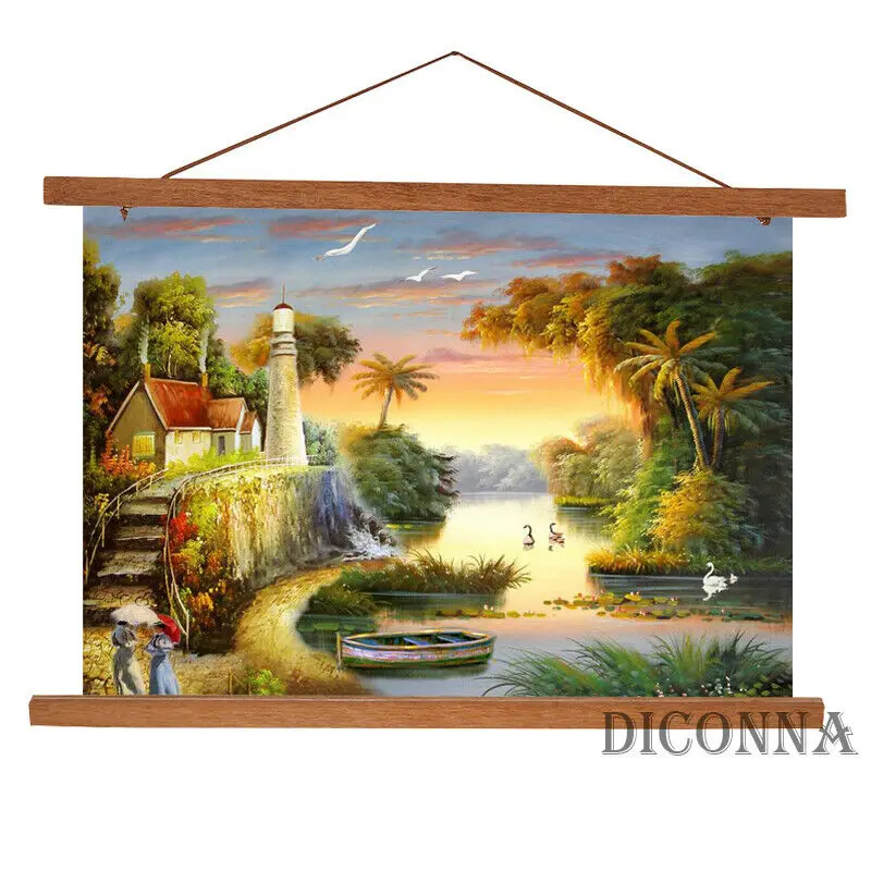 Best Living Room Magnetic Wooden Photo Frame Poster Scroll Print Artwork Hanger new Paiting Frame Home Decor