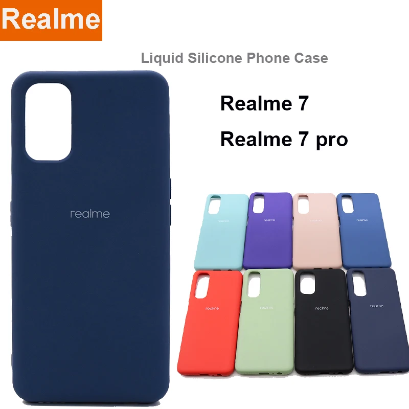 Para verdadero yo 7 7pro Teléfono de silicona líquida para verdadero yo 7 caso cubierta suave y sedoso-Touch cubierta protectora para verdadero yo 7