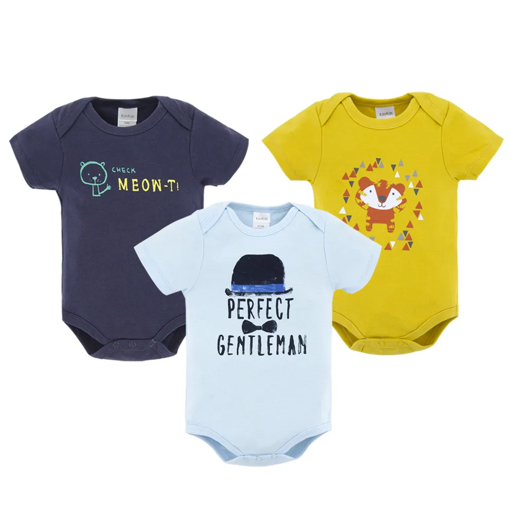 Kavkas/комплект из 3 предметов, детские комбинезоны летние для маленьких девочек одежда Одежда для новорожденных из хлопка для маленьких мальчиков; Roupas Bebe De Спортивный костюм для малышей - Цвет: HY2120