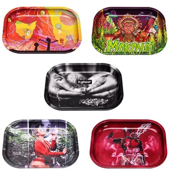 

unique design Rolling Tray HD pattern Storage Plate For Smoking Herb Grinder Cigarette Container Tray Handroller