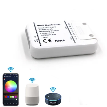 

DC12V 24V Wifi LED Controller RGB/RGBW/RGBWW Strip 16 Million Colors Music and Timer Mode Wifi Control by IOS/Android Smartphone