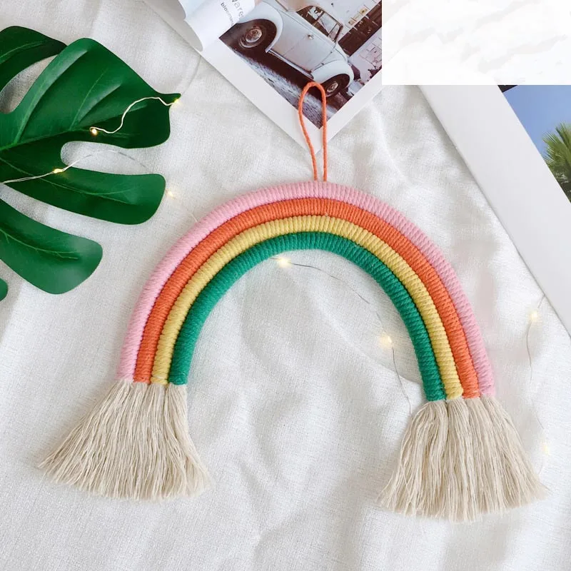 20 Rainbow Handmade Weaving Bedroom Ornament Nordic Kid Room Wall Hanging Props Background HOTEL RESTAURANTS DECO - Цвет: 20