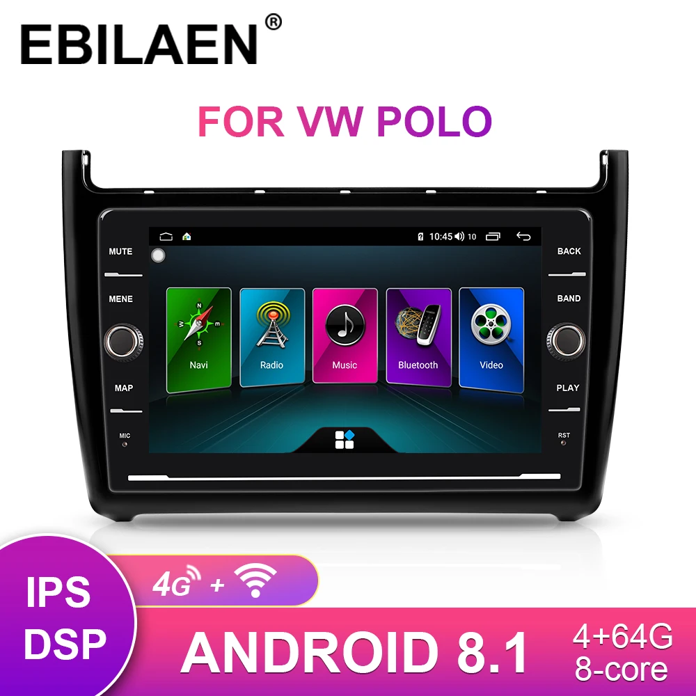 

Android 8.1 Car Multimedia Player For VW Volkswagen POLO Sedan 2009-2017 2Din Autoradio GPS Navigation Stereo Tape Recorder IPS