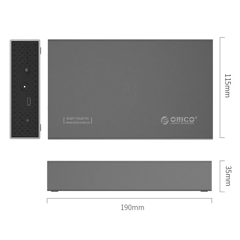 Корпус для жесткого диска ORICO 3 5 дюйма USB3.1 type C адаптер samsung коробка 10 ТБ макс.