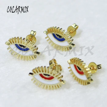 

10 pairs devil eye earrings,eye stud earrings.enamel earrings tiny stud eye studs accessories for women fashion jewels 5802