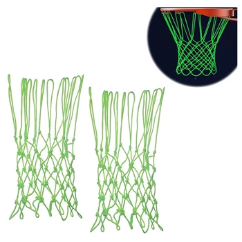 

2 Pcs Nightlight Basketball Rim Nets ,Portable Nets Outdoor Sports Glow in the Dark 12 Loops Outdoor and Indoor Nets