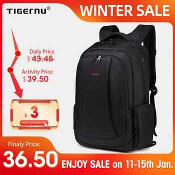 Tigernu Anti Theft Нейлон 27L Мужчины 15.6 дюймов Рюкзаки для Ноутбука Мода Путешествия Мужской Повседневная Женская Школьная сумка Использовать