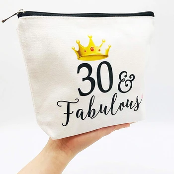 

30 and Fabulous Makeup Cosmetic bag Dirty Thirty sash Women 30th 30 years old Birthday Party Anniversary Gift Decoration favor