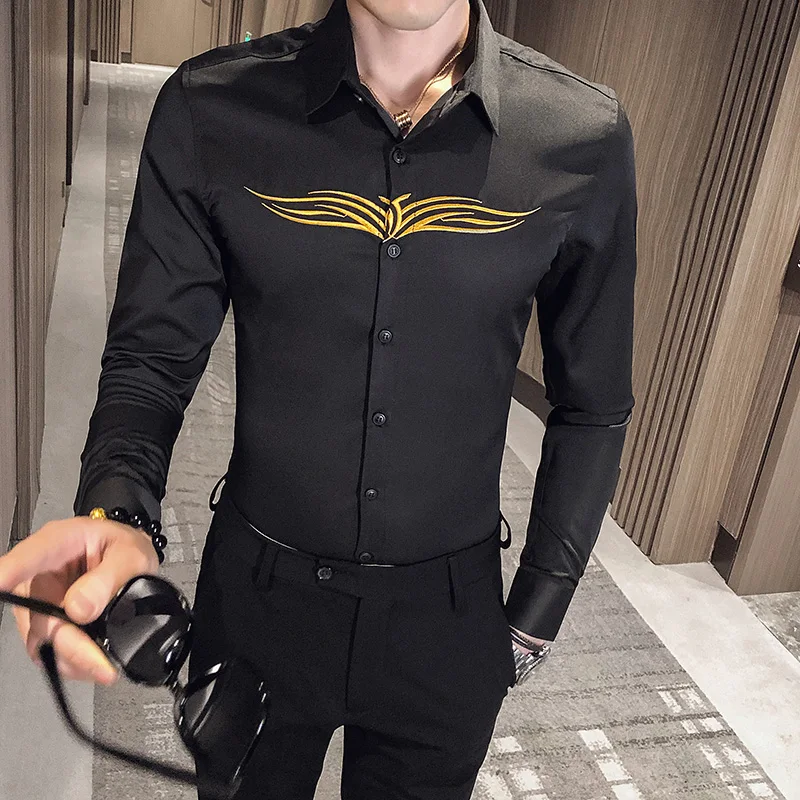 Лидер продаж мужская рубашка с вышивкой модная новинка 2020 Мужская одежда рубашки