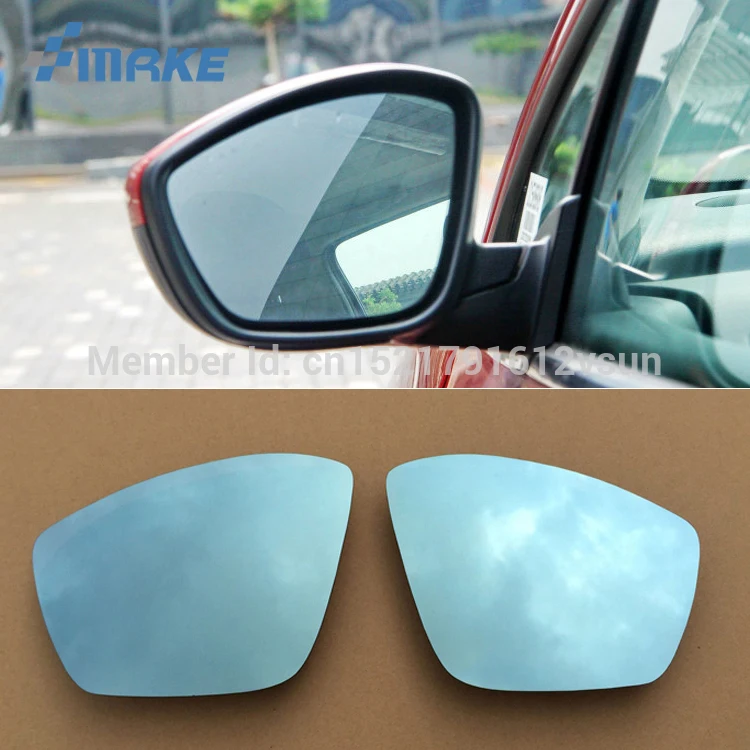 smRKE 2Pcs For Peugeot 307 Rearview Mirror Blue Glasses Wide Angle Led
