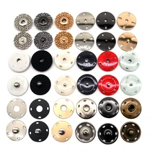 10 sets gold black silver big Round Invisible Snap Fasteners Press Button for suit jacket clasp mink coat accessories DIY