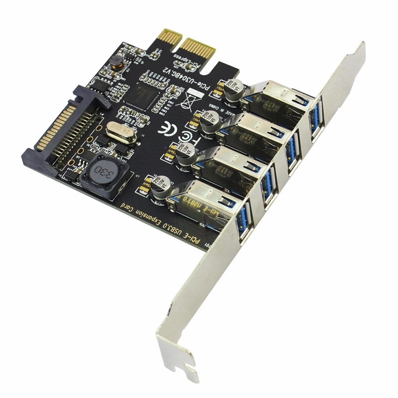 4 порта Usb3.0 карта расширения 5 Гбит/с Pci-E Pci Express адаптер конвертер для Pcie X1 X4 X8 X16 для Windows 7/8/8,1/10/Xp/Vista