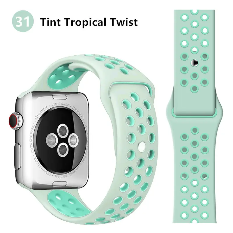 Tint Tropical Twist Силиконовый ремешок для apple watch 4 ремешок для apple watch 40 мм 44 мм 38 мм 42 мм correa iwatch series 4 3 2 1 для apple watch 5 ремешок для часов - Цвет ремешка: Tint Tropical Twist