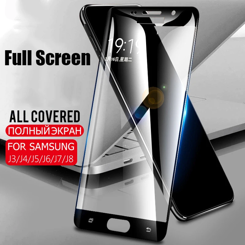 

Full Screen Tempered Glass for Samsung Galaxy J2 Pro J8 J4 J6 Plus 2018 J3 J5 J7 2017 Full Protector Protective Film