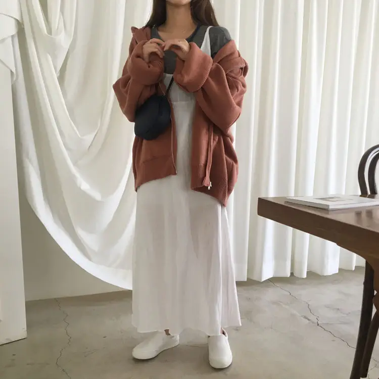 Новые осенние зимние корейские плотные свитера для женщин Harajuku, Однотонные кардиганы на молнии, свободные топы для студентов
