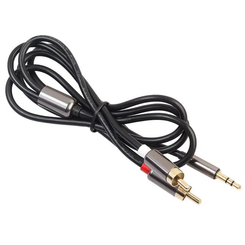 1M 3.5mm Male Jack to 2 RCA AUX Analog Stereo Audio Y Adapter Cable Cord TR |