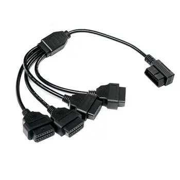 

50cm 1 Male Splitter to 4 Female OBDII Extension Cable Connector Cable ELM327 16 Pin Car Diagnostic Tool