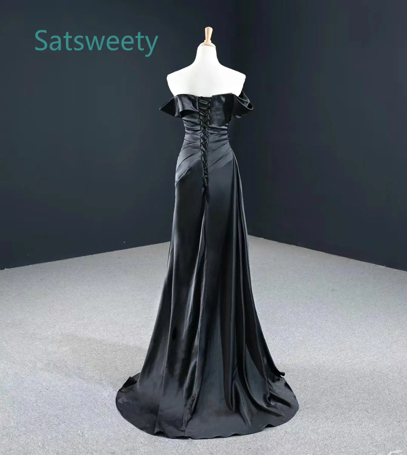 black sheath gown