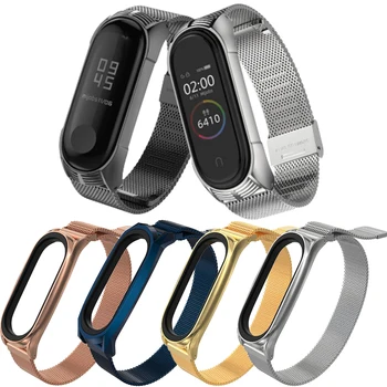 

For Mi Band 5 Band Metal Stainless Steel Smart Wearbale Accessories for Xiaomi Mi Band 3 4 5 Gobal Version NFC