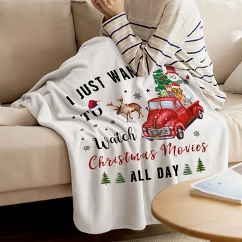 

Christmas Snowflake Elk Blanket Soft Throw Blanket Machine Washable Blankets For Beds