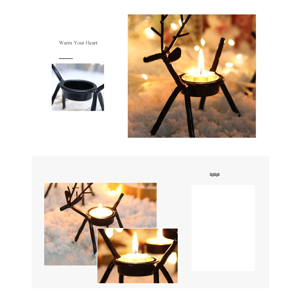 Домашние украшения для чайной церемонии светильник фестиваль ремесло стенд железный подарок Рождественская вечеринка маленький подсвечник в форме оленя украшения