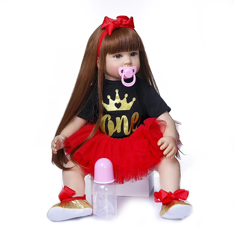 NPK 60 см кукла Bebe Reborn Boneca baby doll Мягкая силиконовая тканевая Реалистичная Reborn|Куклы|