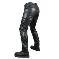 Motorcycle Rider Straight Leg Cycling Pants Motorcycle Waterproof Windproof Stretch Leather Pants Black Racing Trousers 6