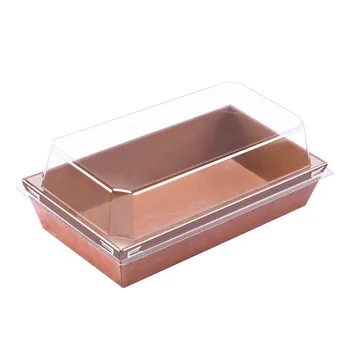 

100pcs Rectangle Sandwich box space cover food box kraft paper plastic boxes custle cake packing