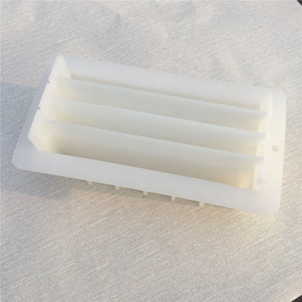 3D визуализация силиконовая форма для мыла с 5 шт. Хлопушка белая Прямоугольная форма для DIY ручной работы мыло и хлеб и т. Д
