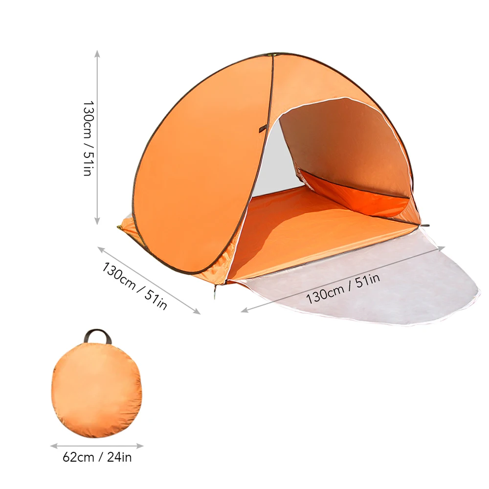 Цвет: желтый Outdoor Beach Tent Foldable Pop Up Sun Shelter Breathable Coated Sun Protection Tent for 1-2 People - Цвет: Цвет: желтый