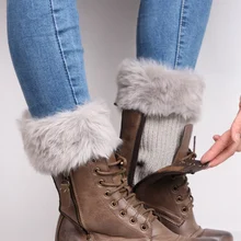 Новые женские зимние модные трикотажные носки гетры носки плюшевые Лоскутные теплые сапоги закрытые Манжеты гетры короткие носки