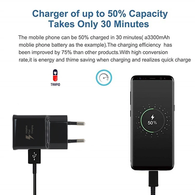 Original Samsung A71 A51 A31 Fast Charger Adapter 9V 1.67A Type C Cable For Galaxy S10 S9 S8 Plus s20 fe Lite Note 8/9 M31S A21S quick charge 2.0