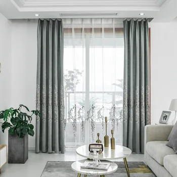 

Modern Minimalist Embroidery Hollow Shade Curtains for Living Dining Room Bedroom.