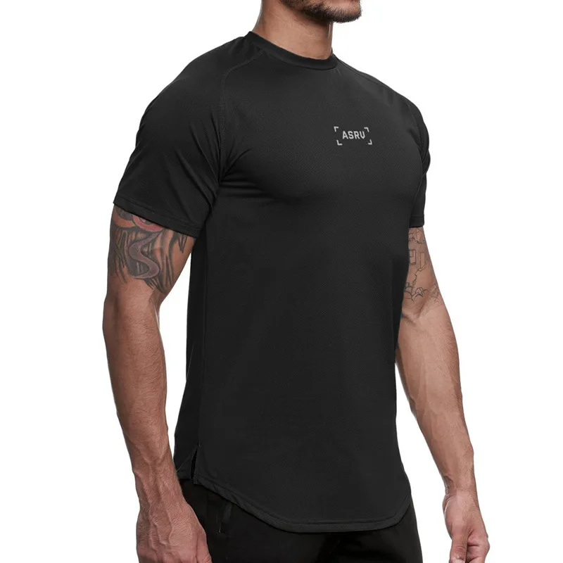 

Fitness Shirt Men's Quick Dry Jogging Running T Shirt Short Sleeve Training Bodybuilding Workout Sportswear Sport Gym Tee Tops