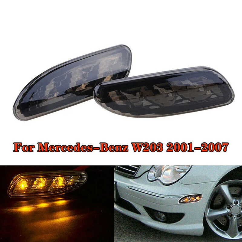2 шт. боковой маркер светильник Янтарный бампер для Mercedes Benz W203 2001 2007 набор