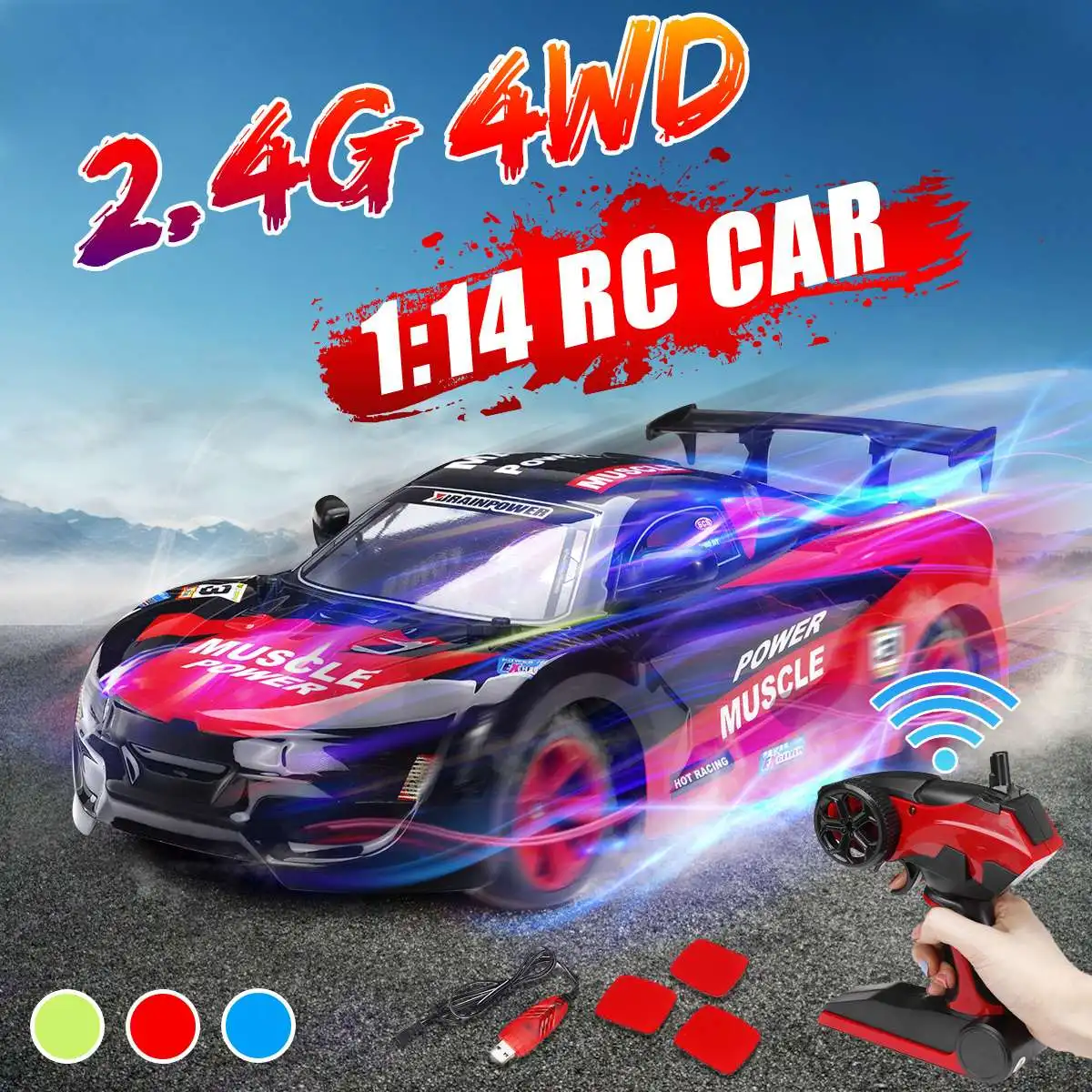 1/14 Радиоуправляемый, для автомобильных гонок 4WD RC Автомобиль 2,4G дистанционное управление высокоскоростной внедорожный Дрифт гоночный автомобиль гусеничный детский игрушечный подарок дорожный Дрифт автомобиль