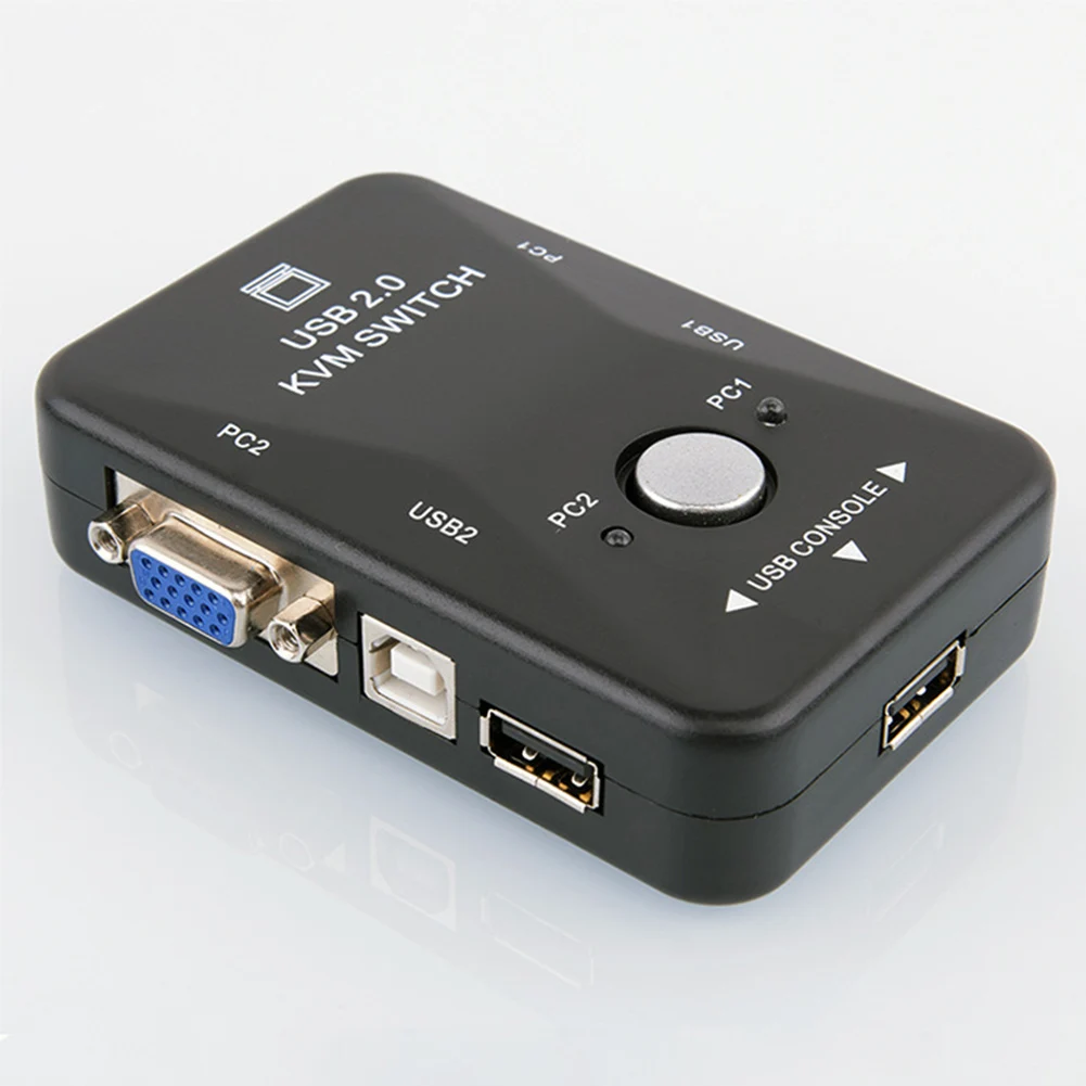 USB2.0 2-Порты и разъёмы адаптер переключатель коробка монитор видео для клавишных инструментов Мышь KVM 1920*1440