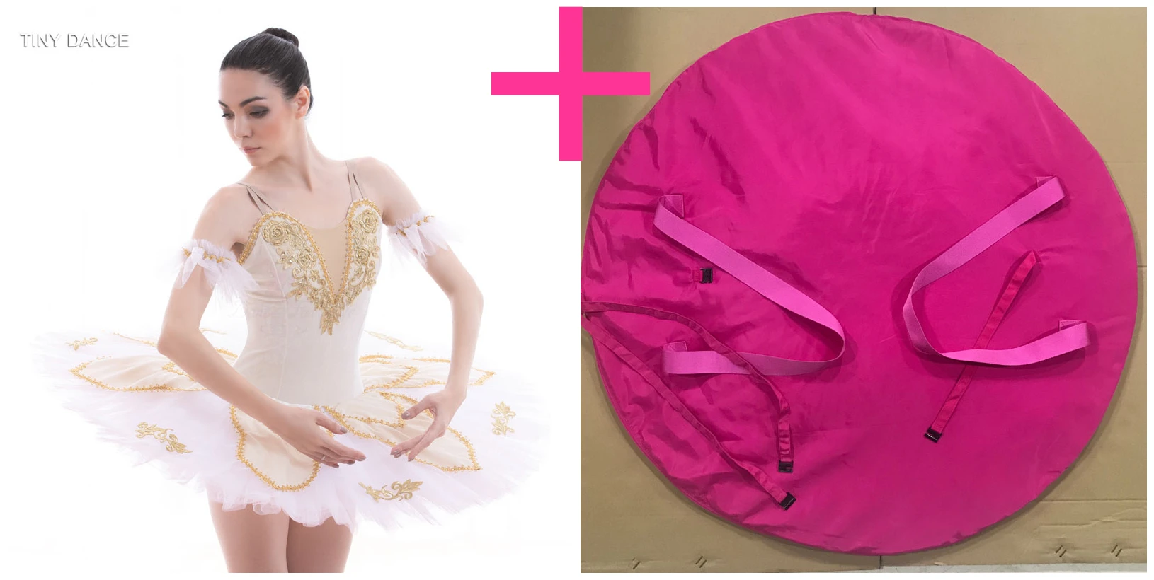 tutu and pink bag Кремовый/Розовый Профессиональный Классический балетные костюмы-пачки для взрослых девочек балетное платье для танцев жесткая Тюль блинная пачка BLL052 - Цвет: tutu and pink bag