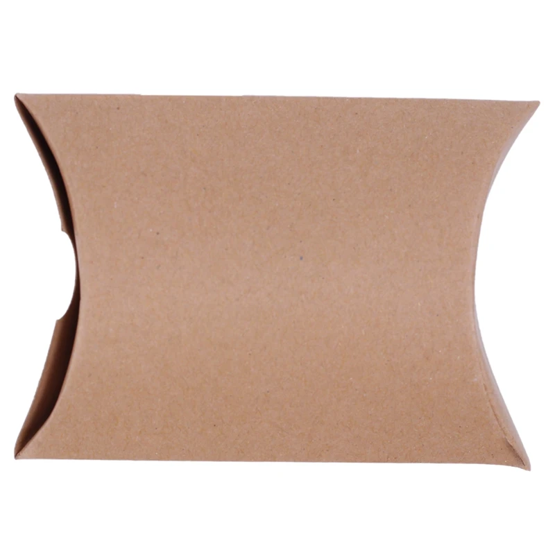 

50 Pieces/lot New Style Kraft Pillow Shape Wedding Favor Gift Box,Party Candy Box (Khaki)