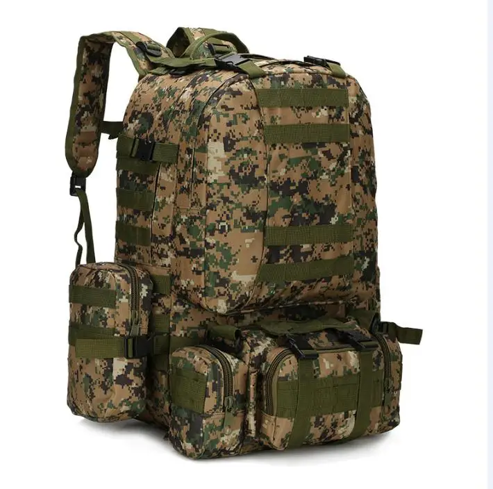 55L Molle военный рюкзак SWAT армейская полевая дорожная сумка для выживания многофункциональный двойной плечевой Большой Вместительный охотничий рюкзак - Цвет: Jungle Digital