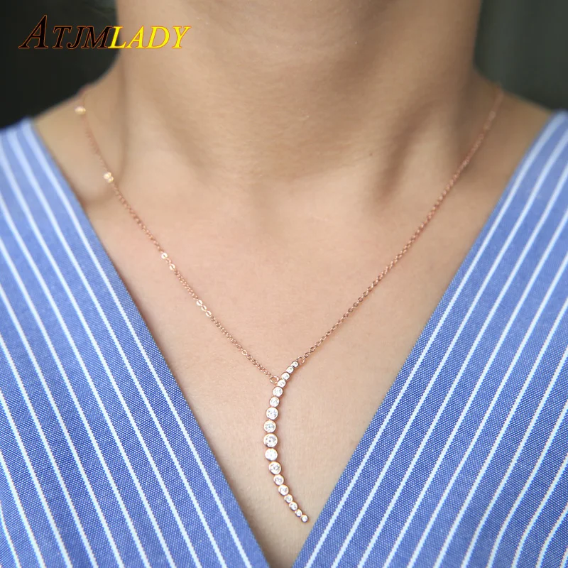 Женская подвеска из серебра 925 пробы с фианитом|necklace a|necklace high qualitydelicate necklace |