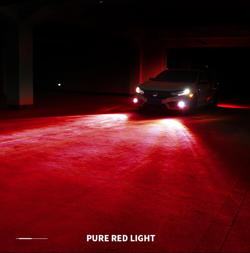 Red color Авто Передние противотуманные лампочки двойной цвет 55 Вт H11 H3 H7 9005 HB3 9006 HB4 880 881 H27 светодиодный свет белый желтый синий красный розовый - Испускаемый цвет: Red color